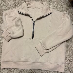 Women’s Beige Half-Zip Sweater